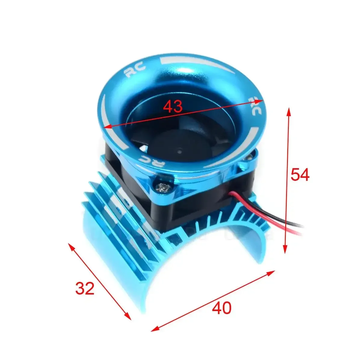 Cubierta del disipador de calor del motor + ventilador de refrigeración para WLtoys A959-B 144001 124019   HSP 1/8 1/10 RC Car 540 550 3650 Tamaño Disipador de calor del motor