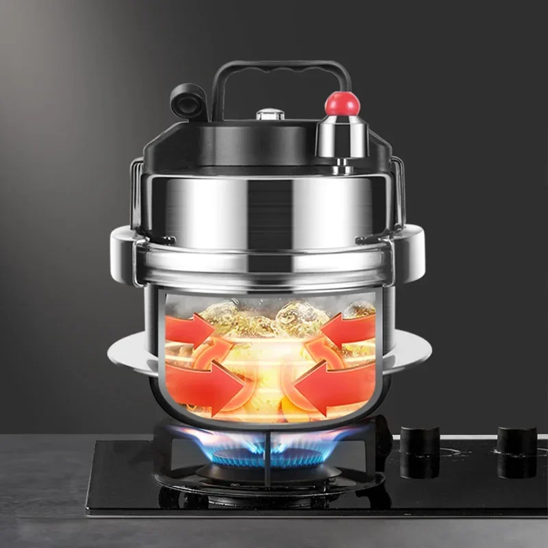 Olla a presión pequeña para acampar al aire libre de 0,8-2L, olla arrocera portátil de acero inoxidable 304 para herramienta de cocina, olla a presión