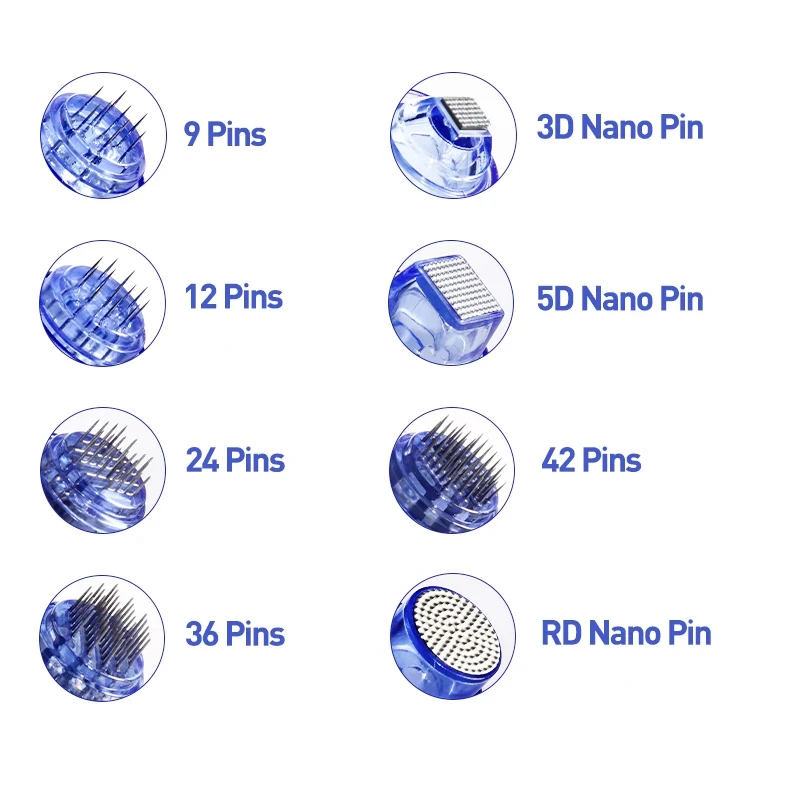 50 Agujas de Bayoneta para Derma Pen A1 Nano/9Pin/12Pin/36Pin/42Pin, Cartuchos de Repuesto de 0.25mm para Microagujas