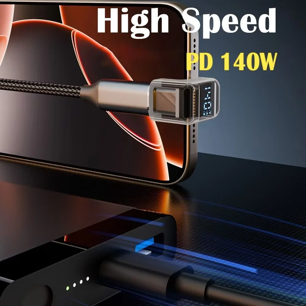 Adaptador de pantalla Digital USB C a USB C en forma de U, 140W, carga rápida, tipo C macho a C hembra, adaptador de extensión, transferencia de datos de 40Gbps