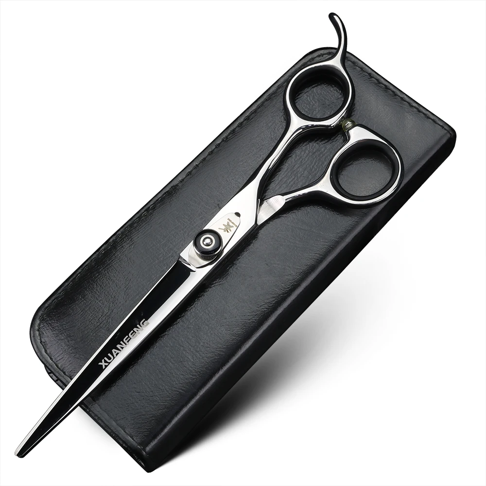 Tijeras para el cabello XUANFENG de 7 pulgadas, tijeras de corte de peluquero de acero 440C con tornillo de tensión ajustable