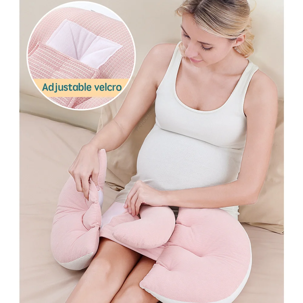 PANGDUBE-almohada para embarazo con 1 pieza, almohada auxiliar gratis, almohada de soporte de cintura de algodón para mujeres embarazadas, almohada para dormir