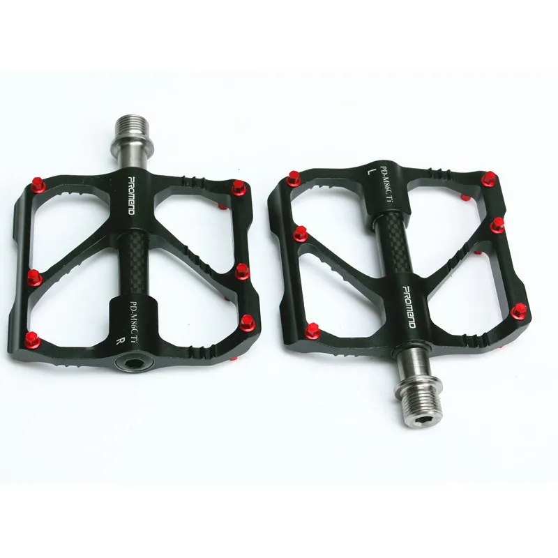 Eje de titanio ultraligero para bicicleta de montaña, CNC, aleación de aluminio, tubo de carbono, 3 rodamientos, plano, ancho, antideslizante, bicicleta de carretera