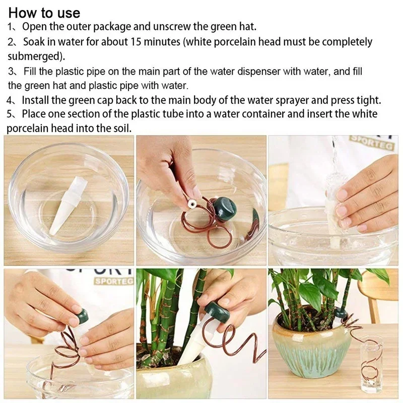 Dispositivo de riego automático con maceta de flores, herramienta de jardinería por goteo, 1/2/3/4 piezas