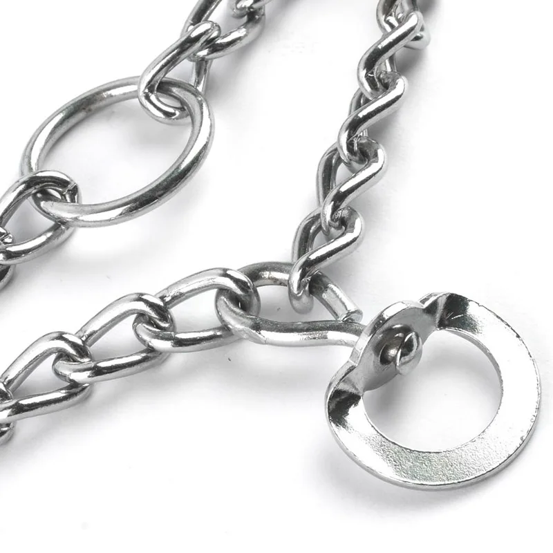 Collar de entrenamiento para perros, cadena ajustable de acero y Metal, suministros profesionales para mascotas, 45/50/55/60cm