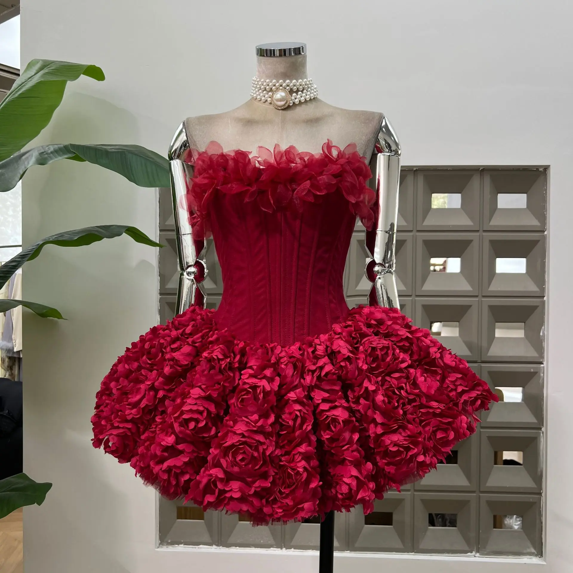 Vestidos Mini Sexys sin Tirantes con Volantes Florales y Corte en A para Mujer, Elegantes Vestidos sin Mangas con Espalda Descubierta, Ajustados, para Fiesta, Cumpleaños, Cóctel