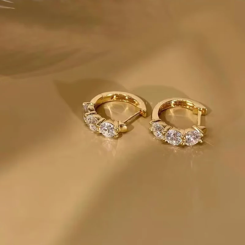 Pendientes clásicos IOGOU de plata 925, pendientes de aro de diamante moissanita de 4mm, 3,5mm, 2,5mm y 3mm para mujer, joya para fiesta de compromiso y boda
