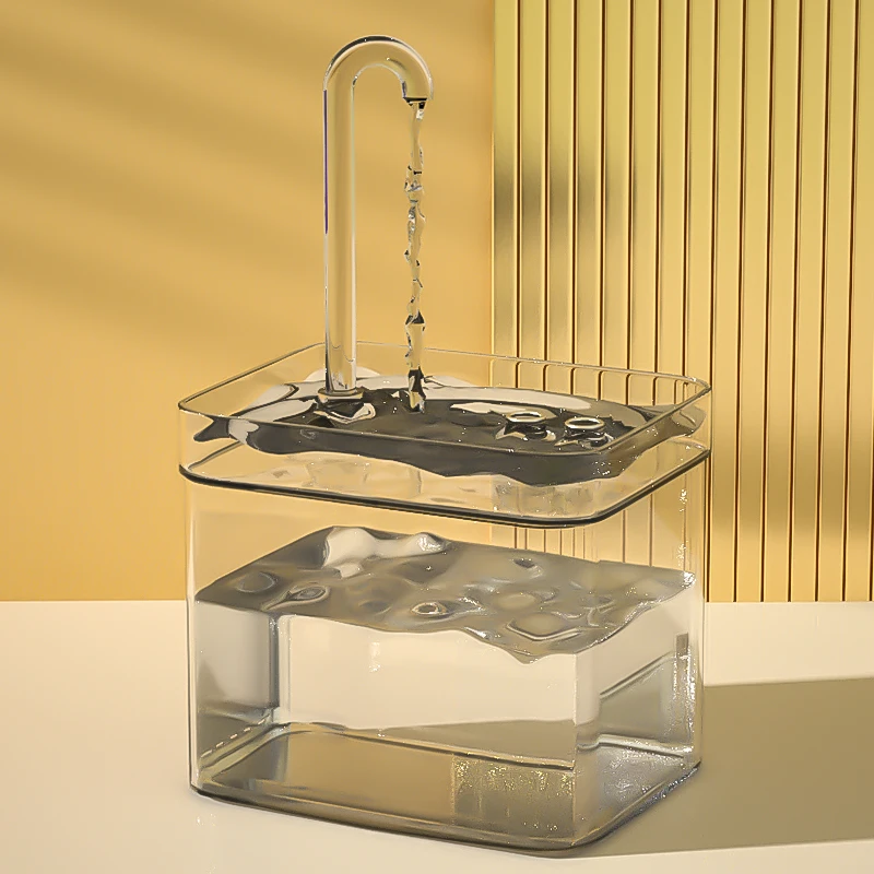 Fuente de agua para gatos, filtro automático, bebedero transparente para gatos, bebedero de filtrado de recircular silencioso eléctrico USB para gatos, dispensador de agua