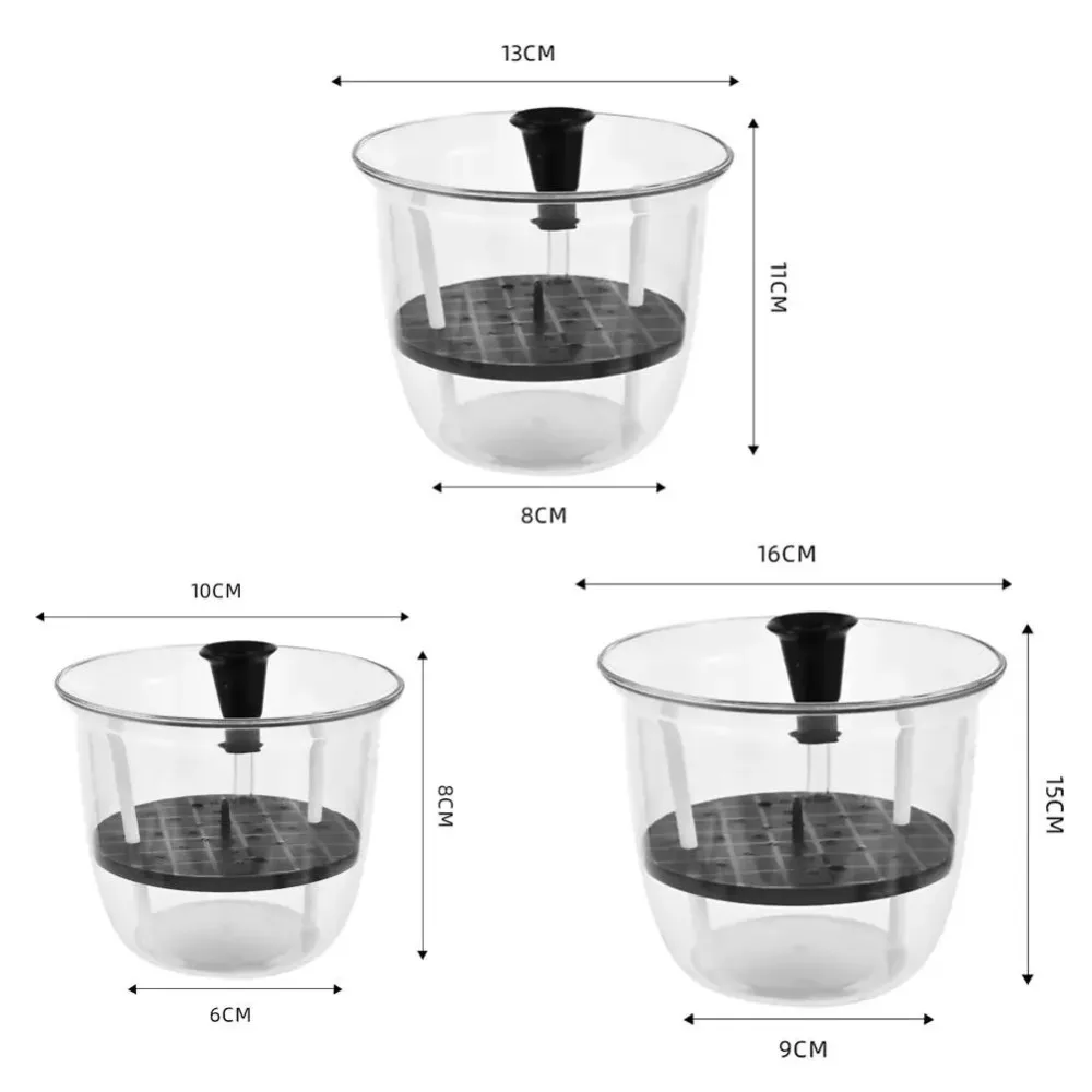 Maceta de plástico de doble capa para plantas, maceta de autorriego transparente con absorción de agua automática, 1 Uds.
