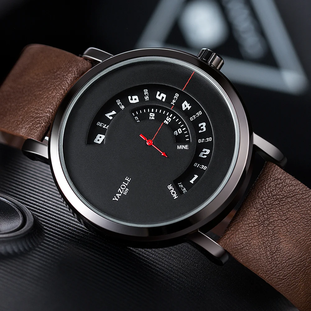 UTHAI CQ57 Reloj de cuarzo para hombre, reloj con correa de cuero, deportes, negocios, ocio, marca superior resistente al agua, reloj simple para hombre