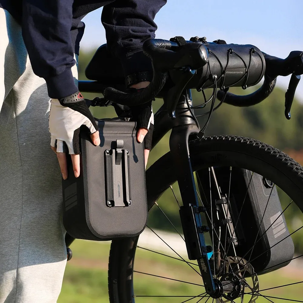 Rhinowalk, 2 uds., bolsa para horquilla de bicicleta, liberación rápida, impermeable, 4L, 6L, paquete frontal de bicicleta, bolsa para vehículo Scooter Eléctrico