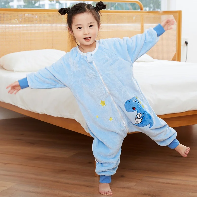 MICHLEY-saco de dormir de búho de dibujos animados para niños, saco de franela bonito, ropa de dormir gruesa y cálida, manta portátil, mono, regalos de 1 a 6T
