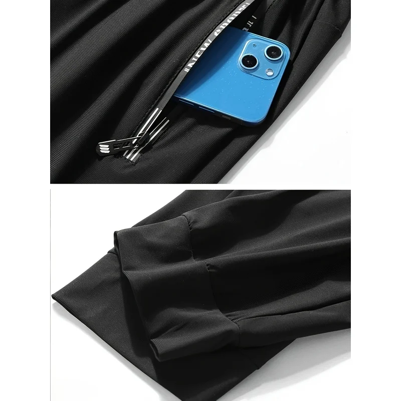 Paquete de 2 pantalones deportivos para hombre, pantalones para correr de alta elasticidad para hombre, pantalones de chándal de secado rápido, pantalones holgados para hombre, pantalones deportivos para pesca y gimnas