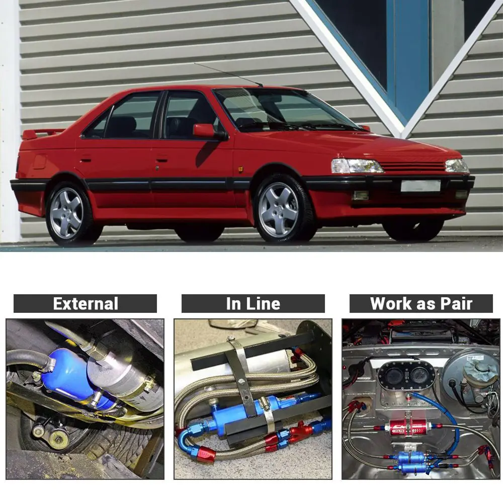 Bomba de Combustible Eléctrica Universal en Línea de Alta Presión 12V y Kit de Instalación para Benz Renault BMW Alfa Peugeot Opel OEM 0580464038