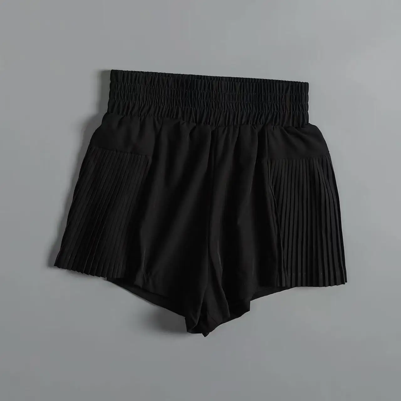 Pantalones cortos deportivos con bolsillos para mujer, pantalones cortos de secado rápido, pantalones de Yoga de dos piezas de imitación de cintura alta, pantalones cortos para correr y Fitness de verano