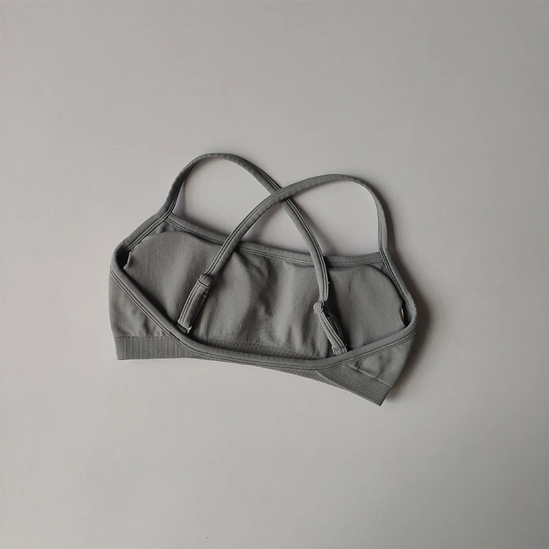 Sujetadores deportivos sin costuras para mujer, Top corto de tubo para Yoga, traje de entrenamiento para Fitness, a prueba de golpes y parte de atrás bonita
