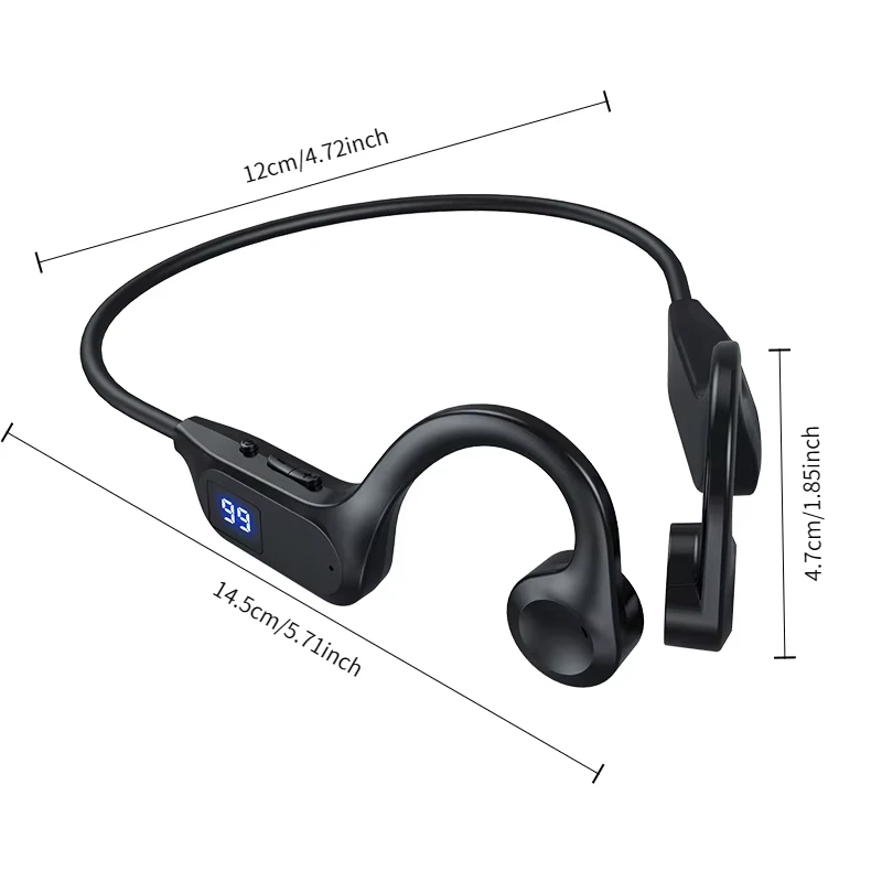Auriculares inalámbricos Bluetooth con conducción de aire, con micrófono, ranura para tarjeta MicroSD, auriculares deportivos impermeables para correr y nadar