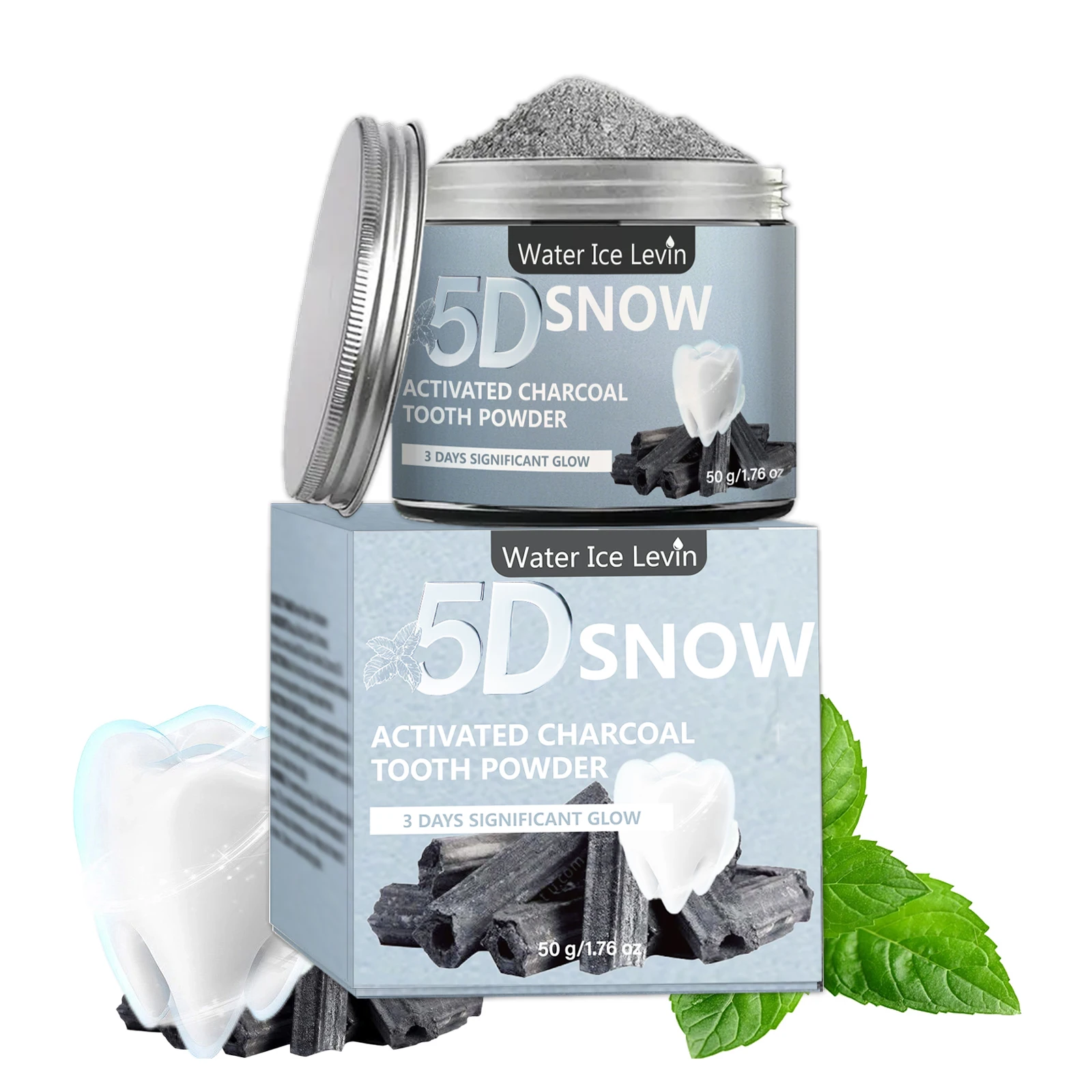 Polvo Blanqueador Dental de Carbón de Bambú - Blanqueamiento Natural para Hombres y Mujeres, Limpieza Profunda, Aliento Fresco, Pasta Dental Diaria