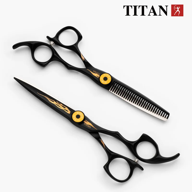Tijeras de Peluquería TITAN, Tijeras Profesionales para Cortar el Cabello, Tijeras de Entresacar, Acero VG10