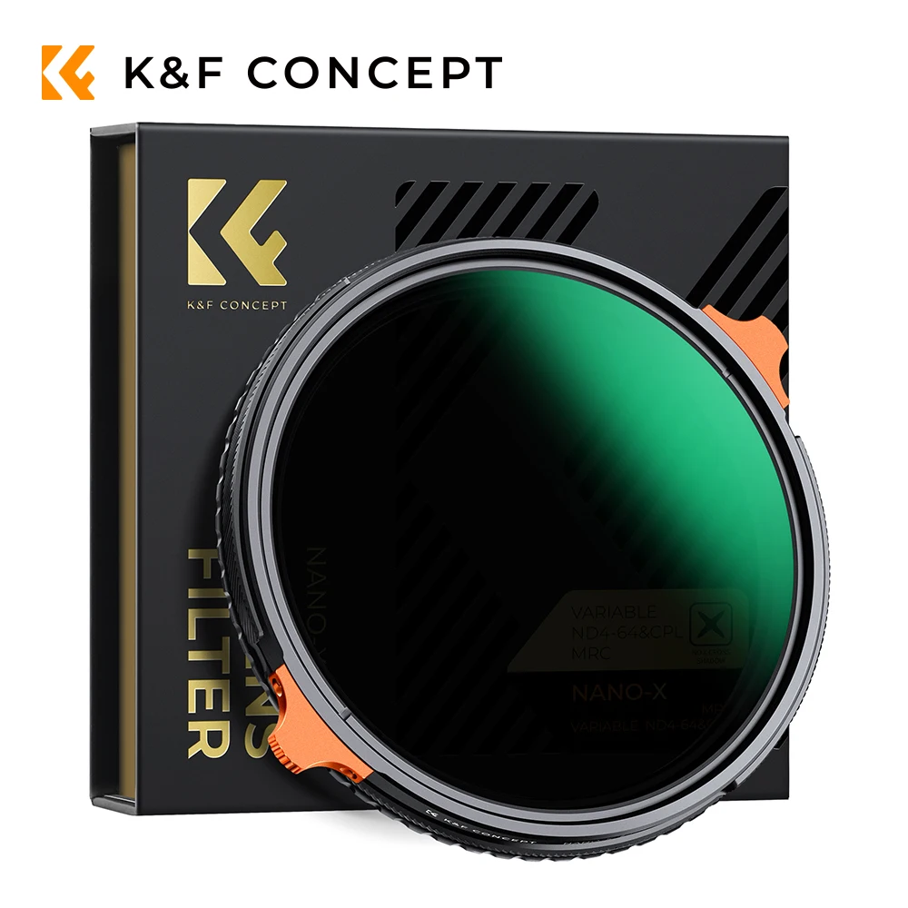 K & F Concept-filtro de lente serie nano-x ND4-64 ND, filtro de polarizadores Variable y CPL, 2 en 1 con 28 recubrimientos de capas,37mm, 40.5mm, 43mm, 46mm, 49mm, 52mm, 55mm, 58mm, 62mm, 67mm, 77mm, 82mm