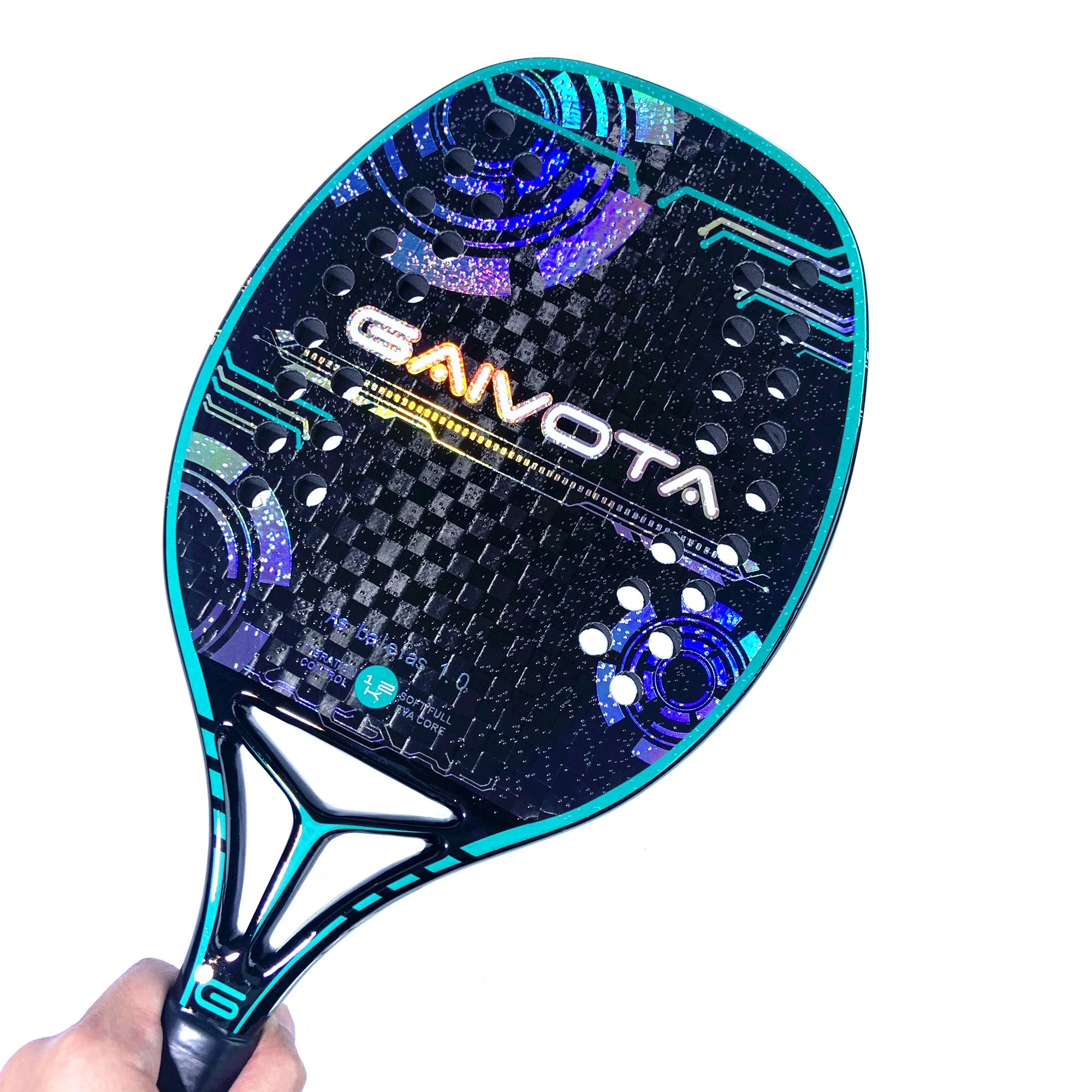 Raqueta de Tenis Playa GAIVOTA 12K Superficie Rugosa + Mochila