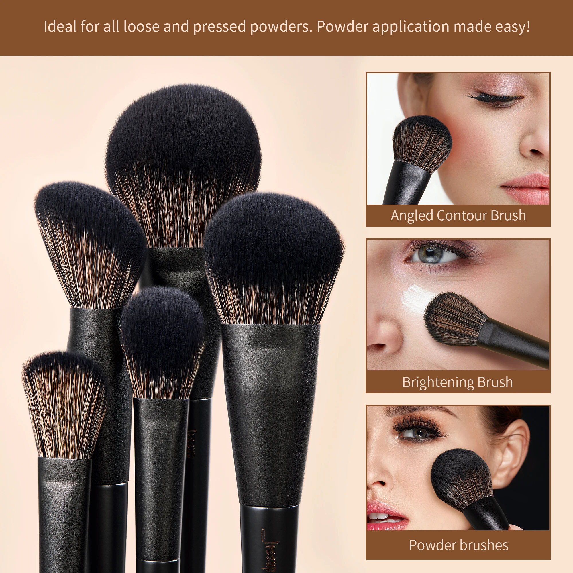 Jessup-Juego de brochas de maquillaje, 10-14 Uds., brocha de maquillaje, base de contorno en polvo, sombra de ojos, mezcla de resaltado, delineador corrector T336