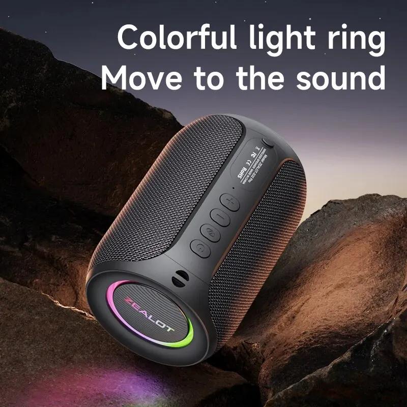 ZEALOT-S32PRO 15W Altavoz portátil Bluetooth 5,2 al aire libre impermeable inalámbrico TWS Mini columna caja altavoz al aire libre tarjeta TF
