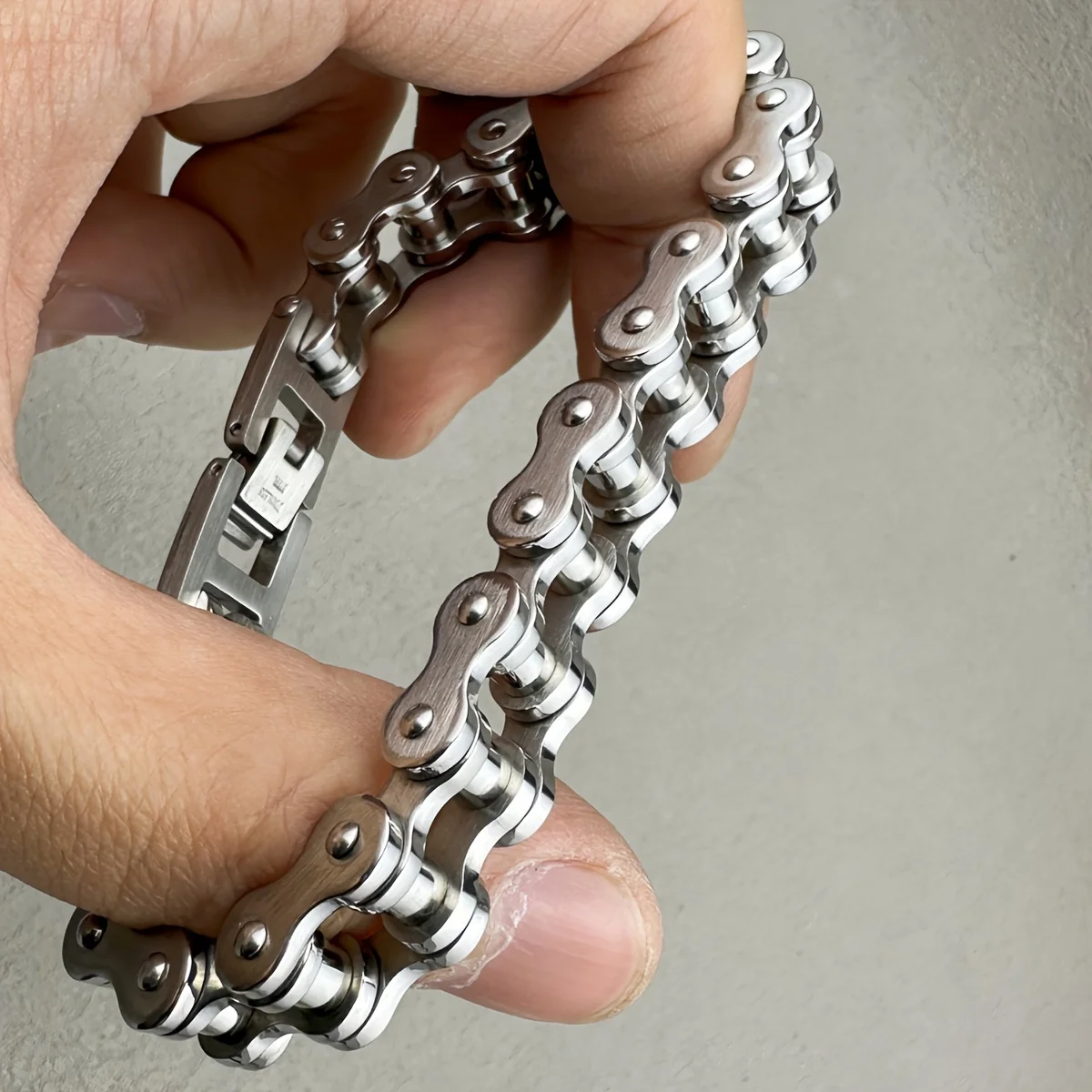 1 Uds Punk Rock pulsera de motociclista de acero inoxidable para hombre cadena de eslabones motocicleta bicicleta pulseras de cadena brazaletes joyería
