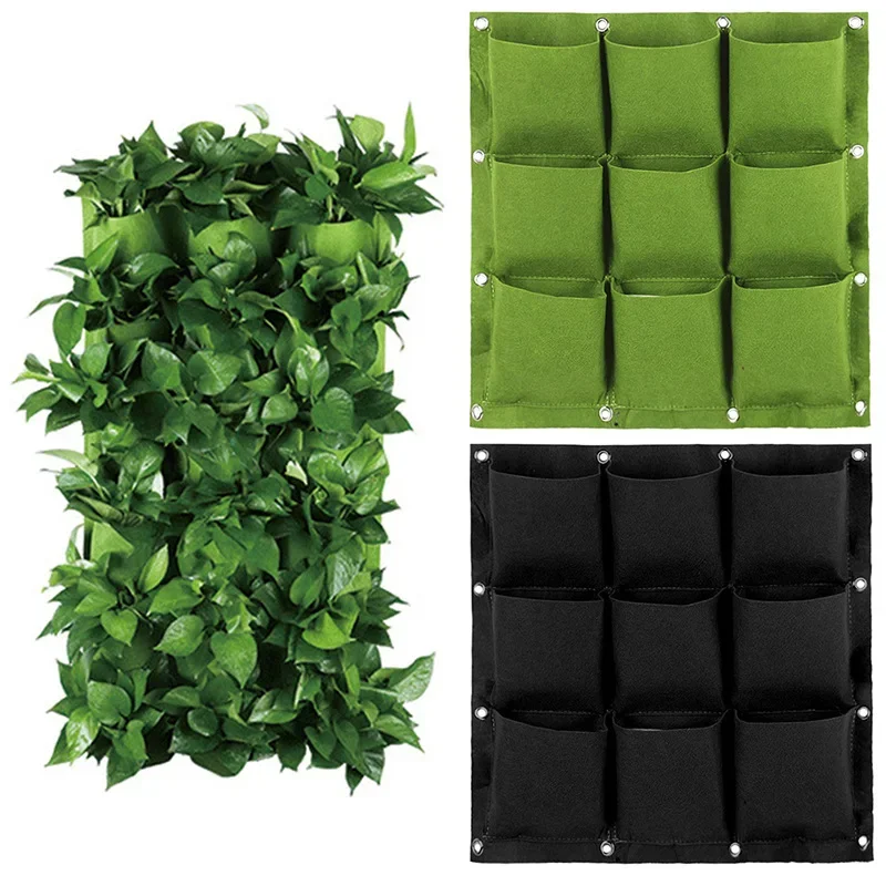Bolsas de Fieltro Adecuadas para Plantar, Colgar en Paredes Verticales, Decorar Balcones, Cultivar Flores y Bolsas de Fieltro Cuadradas de Múltiples Aberturas