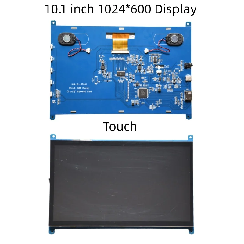 Monitor Raspberry Pi 4/3/2/B/B+/A+ de 10,1 pulgadas, 1024x600 IPS, pantalla táctil capacitiva de 5 puntos, pantalla HDMI sin necesidad de unidad para Win 7/8/10