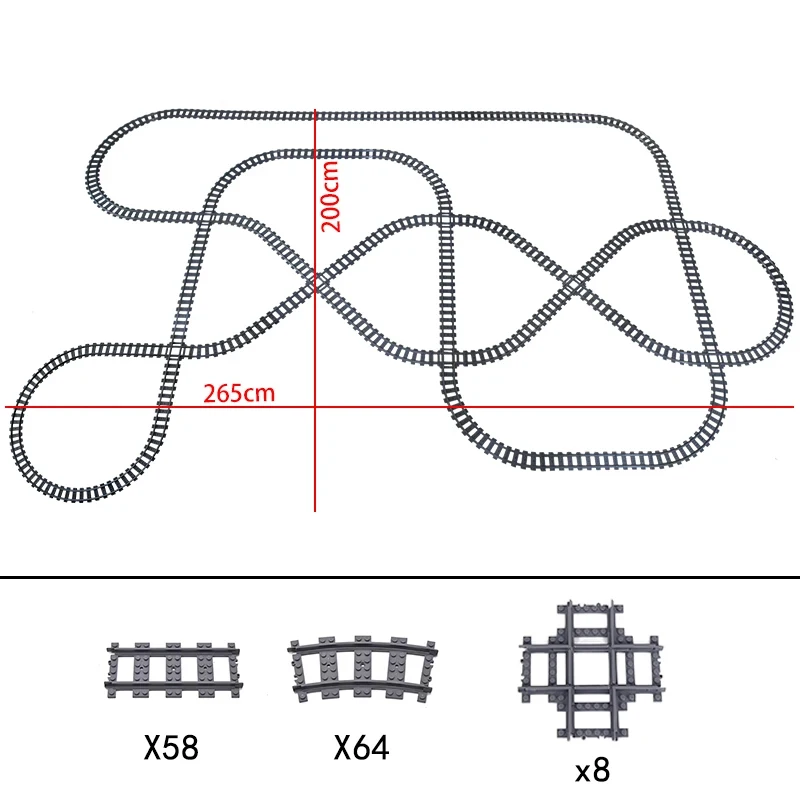 Trenes de alta tecnología urbanos, vías flexibles, rieles rectos y curvos bifurcados, conmutador de cruces, bloques de construcción, juguetes creativos para niños