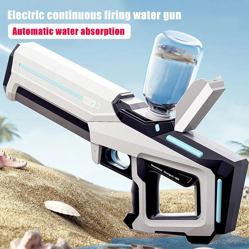 Pistolas de agua eléctricas para adultos, potentes, con succión automática de agua, juguete de verano para la playa, para niños, regalo para niños