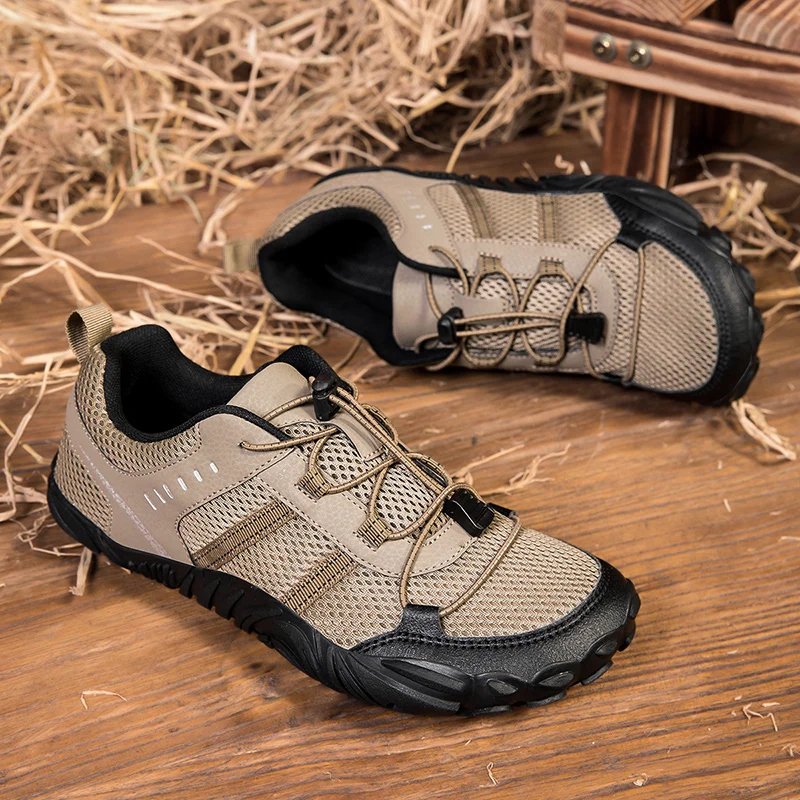 Zapatos de punta ancha de gran tamaño para hombre, calzado deportivo informal para senderismo y ciclismo al aire libre, cordones, suela de goma antideslizante, zapatos Yijiao