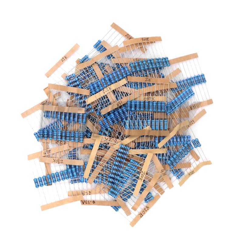 Juego de resistencias de película metálica, paquete surtido de resistencias de 1W, 1220-1% M ohm, 0,33 valores x 10 Uds., 2,2 Uds./lote