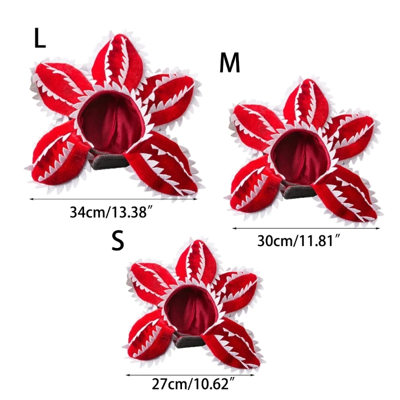 Divertido sombrero gato Demogorgon, disfraz flor aterradora, suministros accesorios para mascotas cumpleaños, para