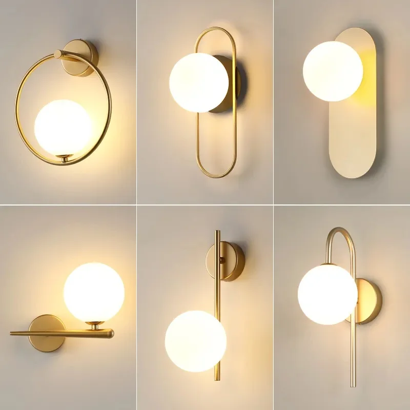 Lámparas LED de pared para interiores con bombilla G9 para dormitorio, sala de estar, luces de pared nórdicas, candelabro de pared para pasillo