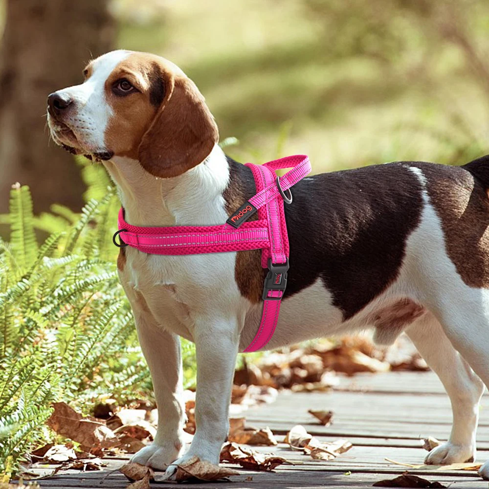 Arnés de nailon de malla para perros, arnés reflectante para mascotas, chaleco para perros sin tirones con mango de Control rápido para perros pequeños, medianos y grandes, Pitbull
