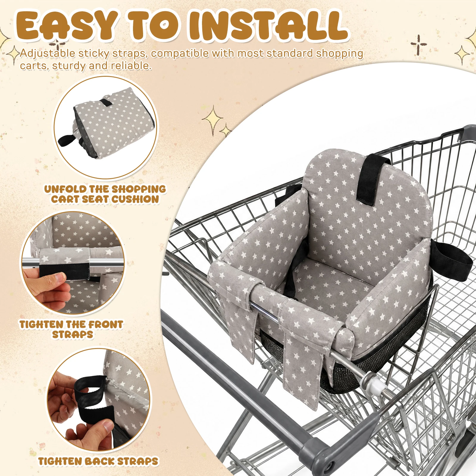 Fundas para sillas altas de bebé, asiento para carrito de compras, espuma transpirable para silla infantil, cojines cómodos, funda de tela para asiento