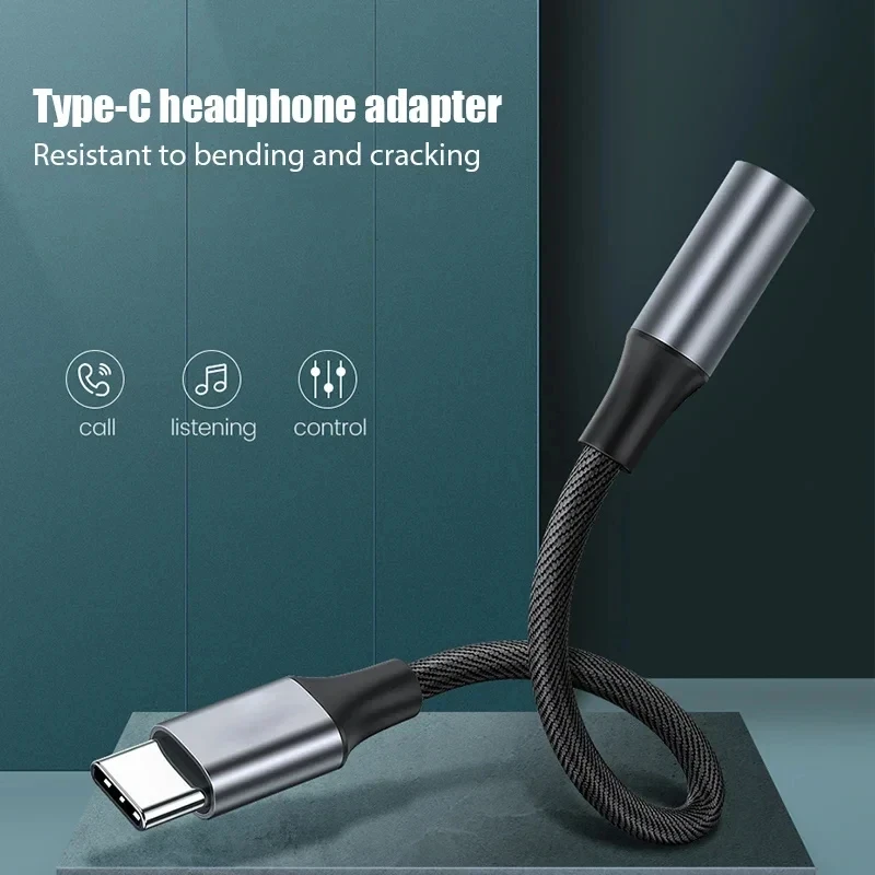 Adaptador de conector de auriculares hembra USB C a 3,5mm, adaptador de Cable de Audio auxiliar tipo C para teléfono móvil Samsung Galaxy Huawei Xiaomi iPad Pro