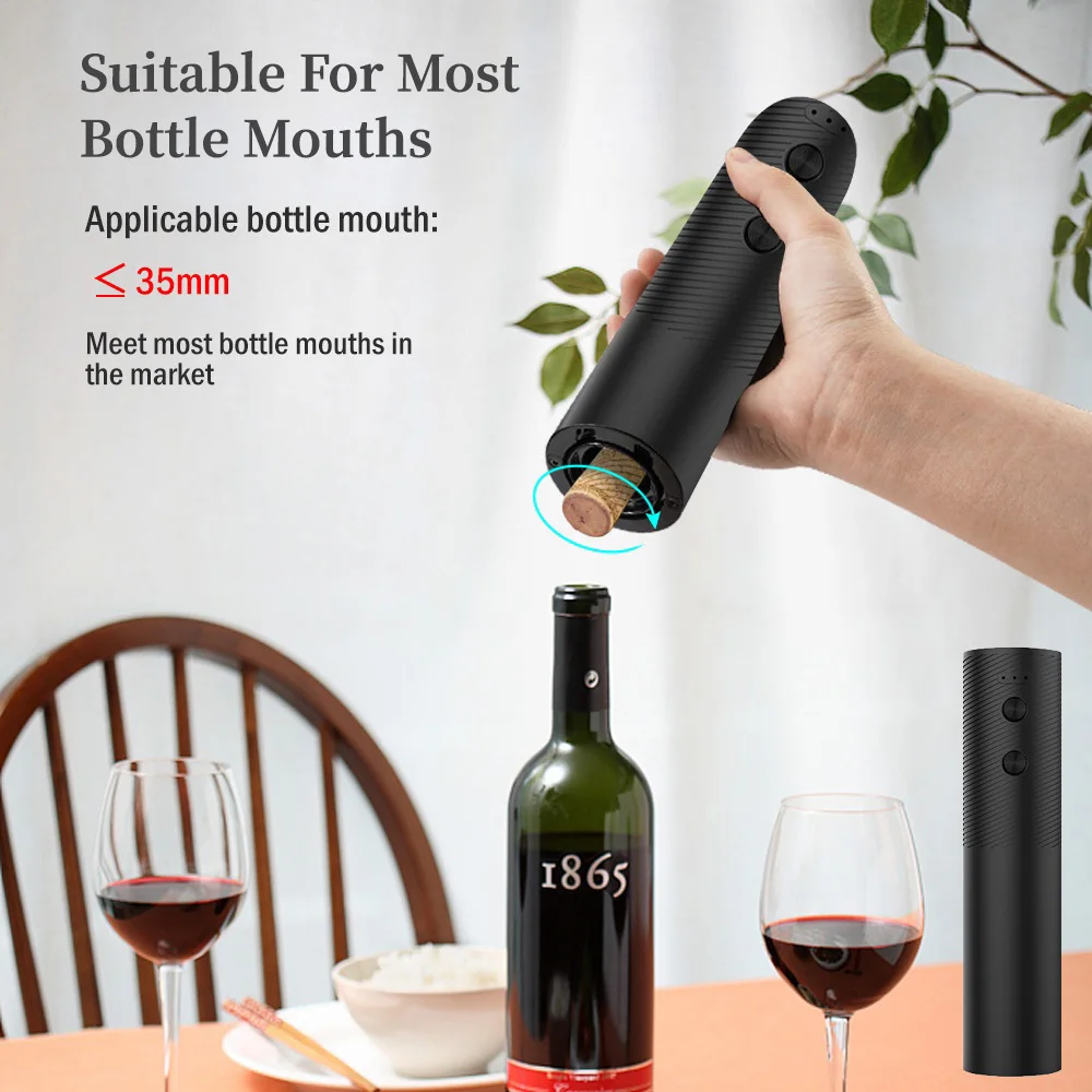 Abridor de botellas de vino eléctrico, sacacorchos automático para vino, abridor de vino recargable, herramientas para vino con un solo clic, productos de cocina y Bar