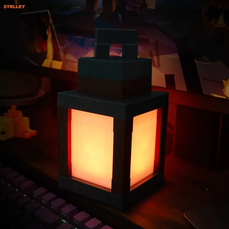 Lámpara de Noche Estilo Pixel, Linterna Portátil, Adorno de Mesa, 16 Colores, Linterna DIY, Decoración de Interiores, Luz de Ambiente Festivo