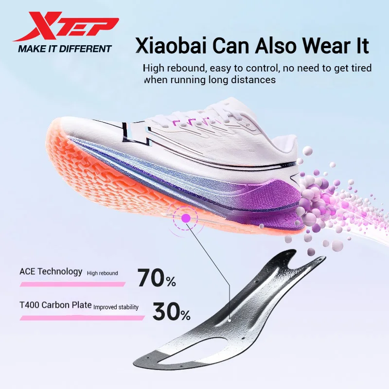 Xtep Shyft 1,0 zapatillas de correr profesionales para hombres 2025 verano maratón amortiguador placa de carbono zapatos de carreras 875319110083