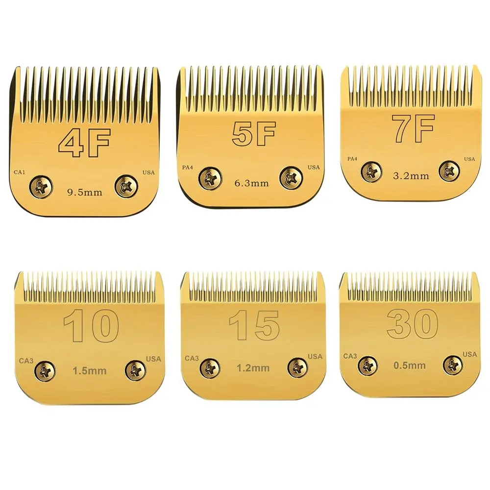 Cizalla eléctrica desmontable para mascotas 4F/5F/7F/10/15, hoja de acero inoxidable, Compatible con Andis, Oster A5, Wahl KM Series