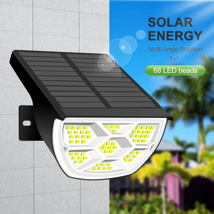 Luces solares de paisaje LED 72/68 para exteriores, luz Solar impermeable IP65 con 3 modos, foco Solar de jardín para pasarela de césped y patio