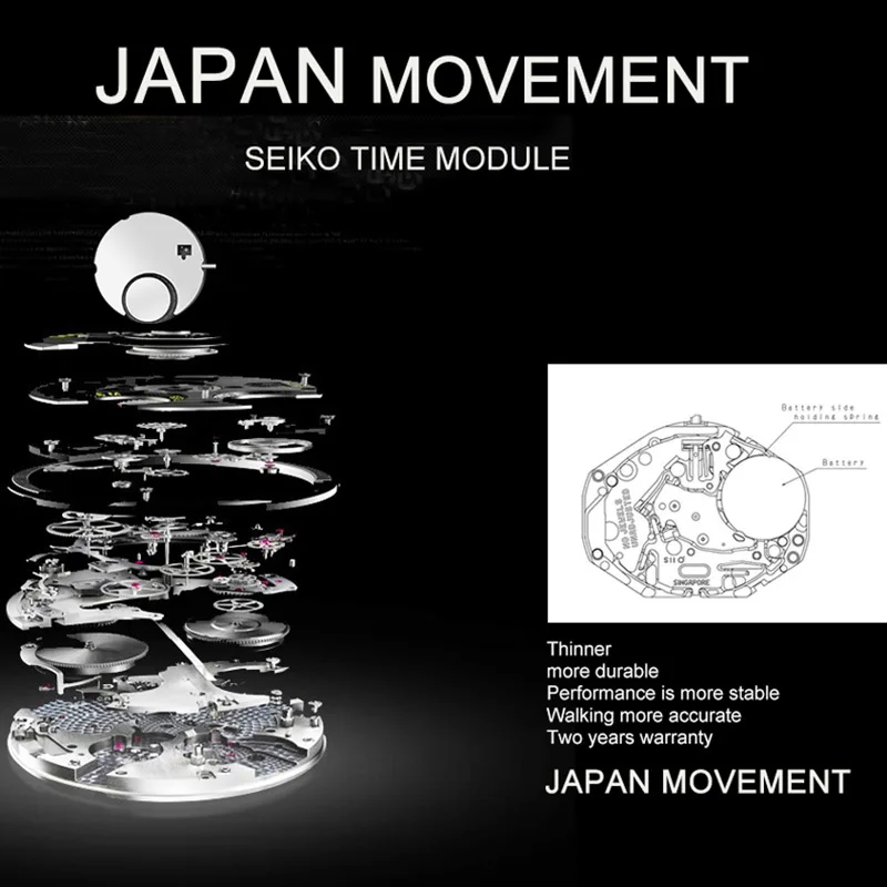 Reloj Hannah Martin de alta calidad para hombre, relojes de pulsera de cuarzo japonés a la moda, reloj resistente al agua con movimiento de cuarzo de cuero marrón plateado