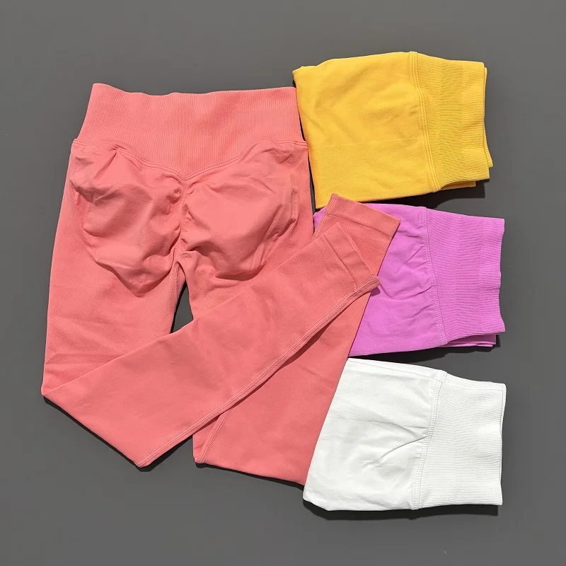 Mallas deportivas para mujer, pantalones largos de Yoga sin costuras, mallas elásticas para ejercicio, ropa deportiva para correr en bicicleta, pantalones de entrenamiento para gimnasio