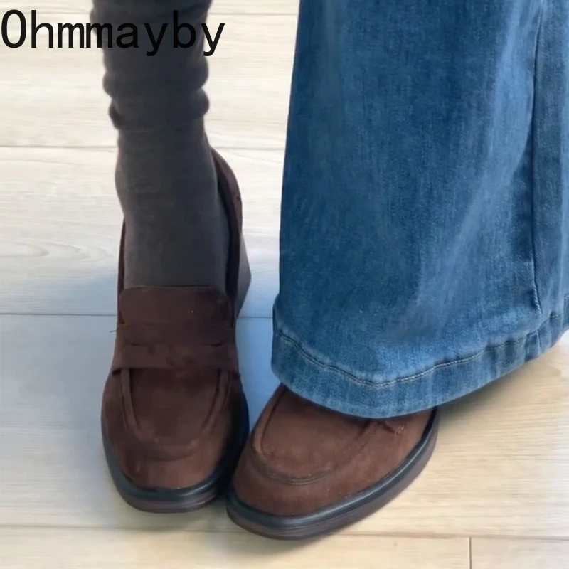 Zapatos de Tacón Grueso Elegantes para Mujer, Estilo Mary Jane, Punta Cuadrada Vintage, Plataforma, Deslizables, Primavera 2026