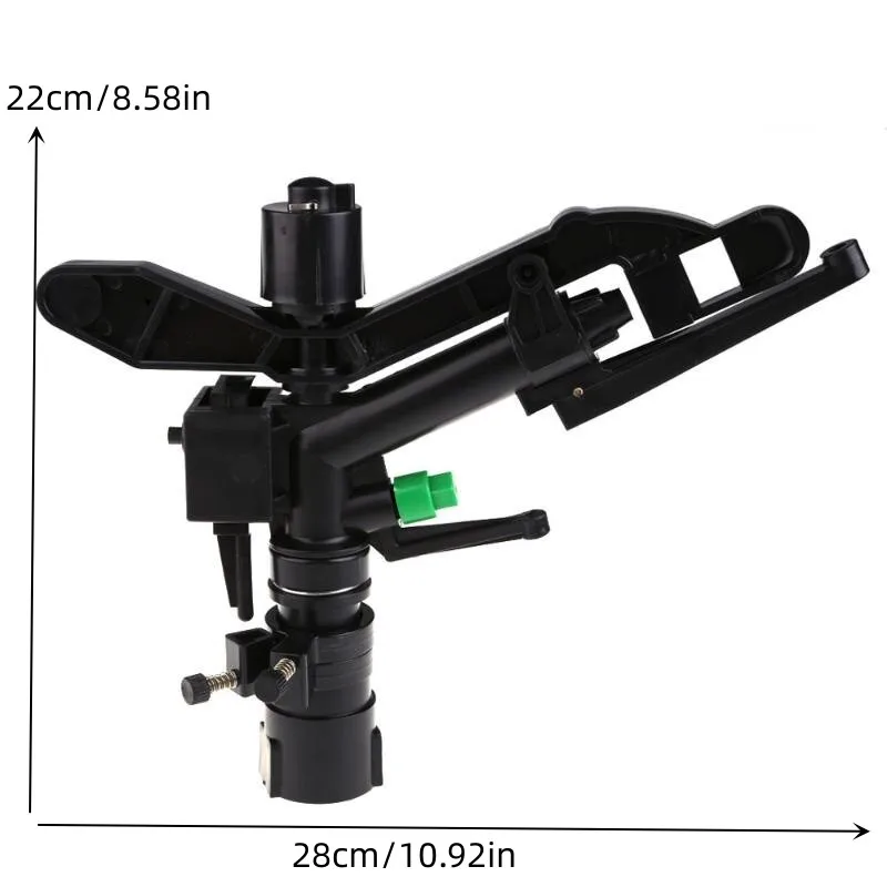 Sistema de riego por aspersión de impacto, Conector de 1 pulgada, para césped, agricultura, color negro, 1 unidad