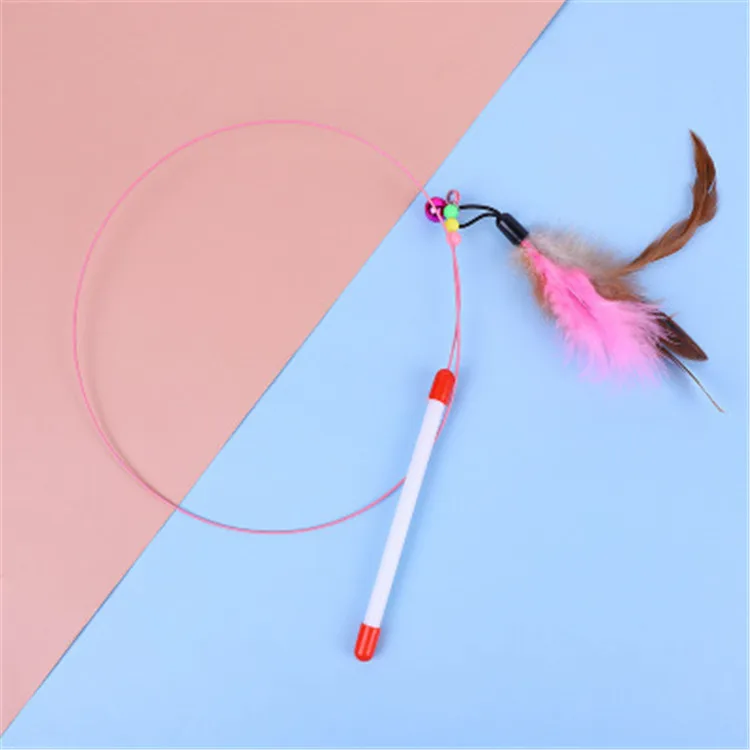 Palo de cosquillaje para gatos con plumas de alambre, productos para mascotas, juguetes interactivos para gatos, palo para gatos, juguete para gatitos, accesorios para mascotas