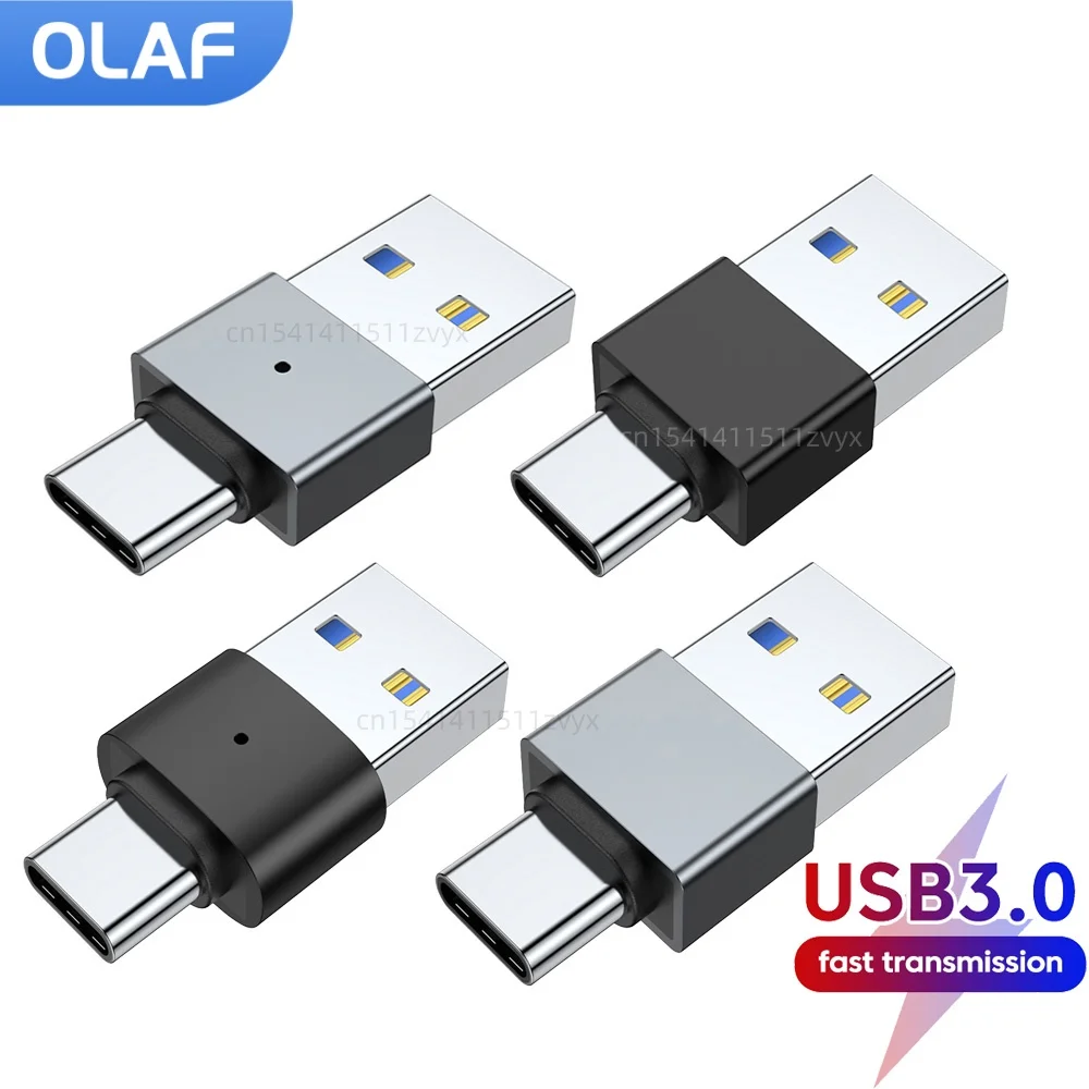 Adaptador USB3.0 a Tipo C Macho, Carga Rápida, Adaptador USBA Macho a USB C, Transferencia de Datos para iPhone 15 16 Samsung, Adaptador USB Tipo C